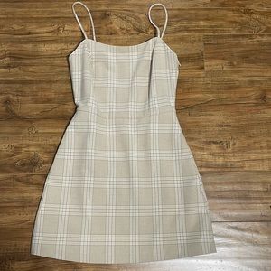 Beige Wilfred Plaid Mini Dress
